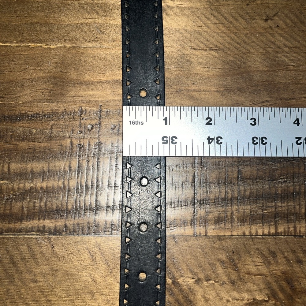 Polo Lauren Ralph Lauren Cutout Italian Leather Belt Boho Western Black Large 32 - Picture 9 of 9